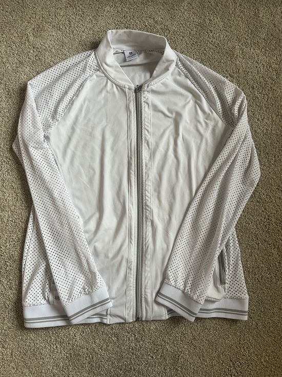 Daily Practice Jackets & Blazers - Daily Practice | Women’s White Perforated Jacket - Lightweight Zip Front